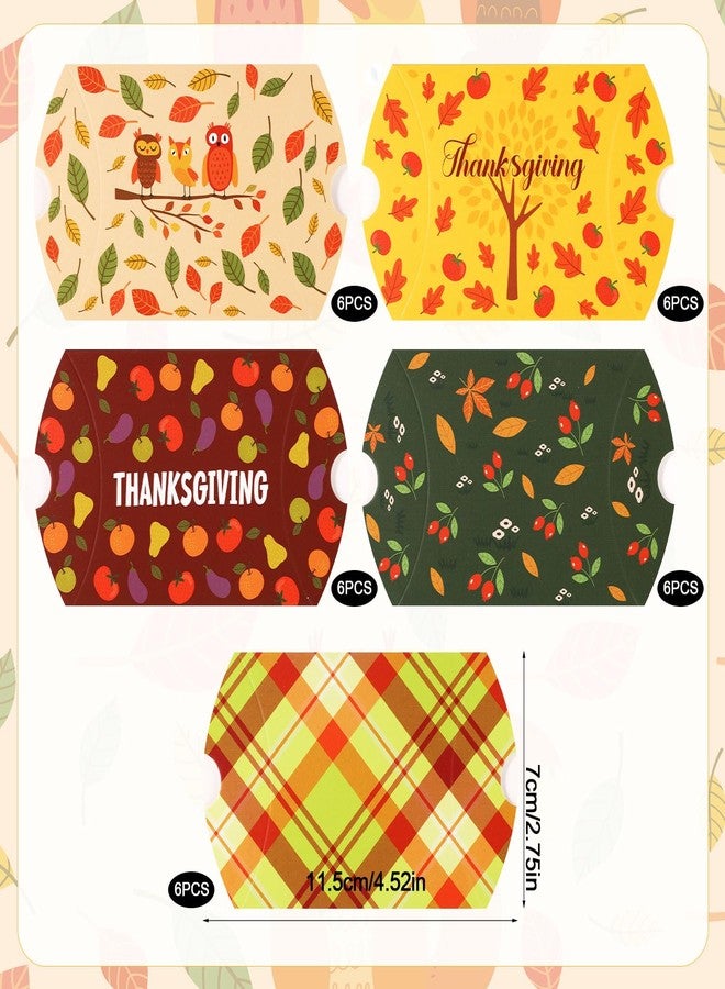 lasuroa Fall Pillow Box Set, 30pcs Autumn Gift Box Fall Theme Treat Boxes Thanksgiving Pillow Boxes Harvest Favor Boxes with Golden Rope for Thanksgiving Autumn Fall Party Supplies(Style 2) - Image 2